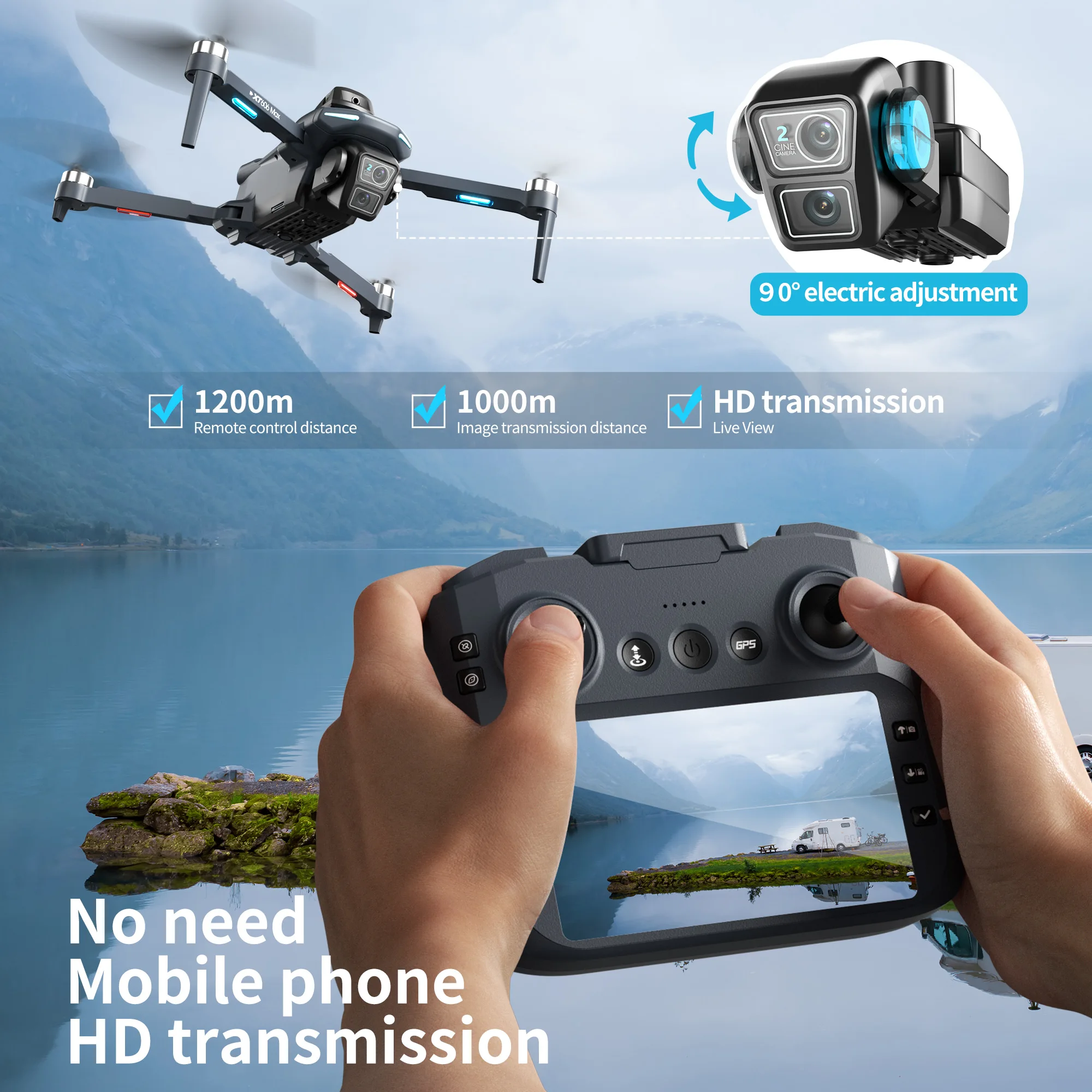 Original XT606 MAX GPS Drone H - Drone Surveying recension och pris